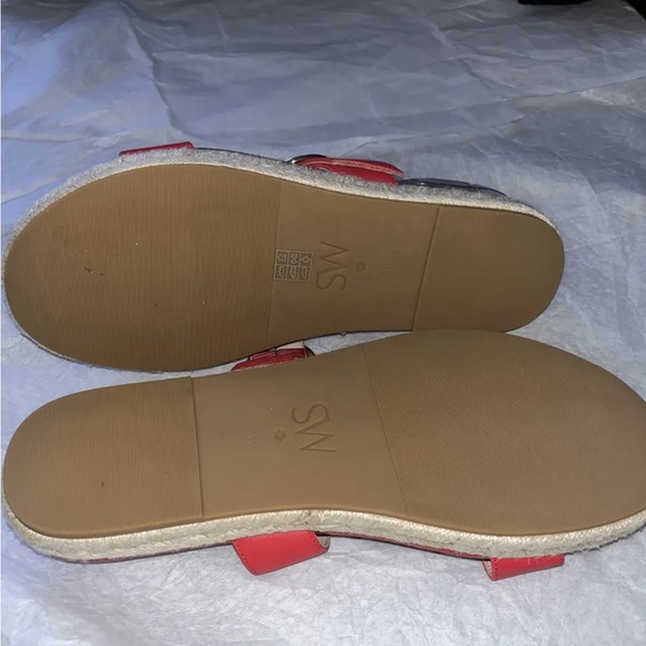 Stuart Weitzman Red Mykonos Two-Strap Slide Espadrille Sandals, 11 M New $295 - Picture 6 of 10